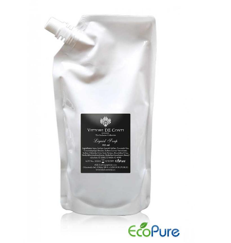 Nachfüllung Beutel Flüssigseife, Pumpspender der Linie Vittore DE Conti 310 ml