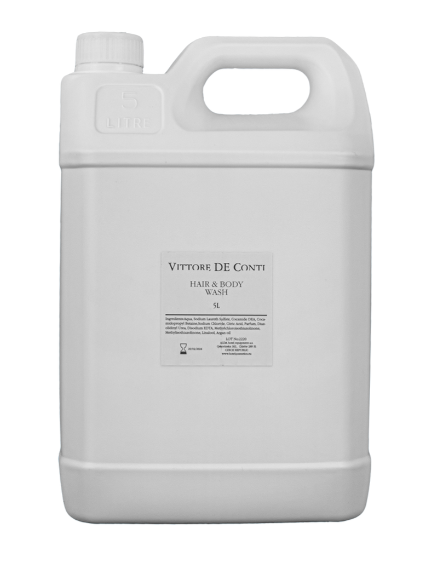 Nachfüllung Kanister Haar- und Hautshampoo, Pumpspender der Linie Vittore DE Conti 5.000 ml